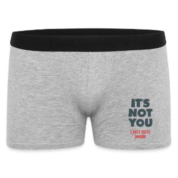 Je déteste les gens - Boxer Homme - gris chiné - Devant