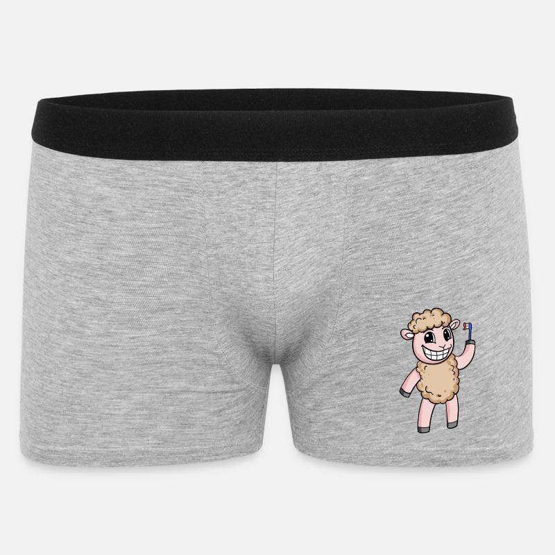Moutons avec brosse à dents - Boxer Homme - gris chiné