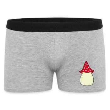 Mushroom Toadstool Pattern Personalizable Gift - Men's Boxer Shorts - heather grey - Front
