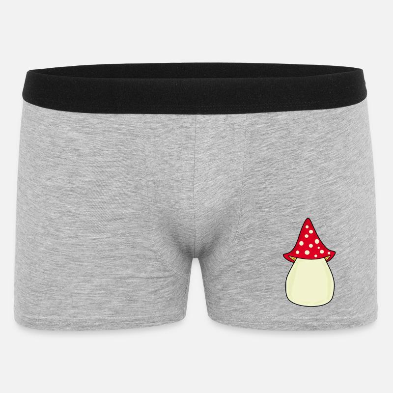 Mushroom Toadstool Pattern Personalizable Gift - Men's Boxer Shorts - heather grey