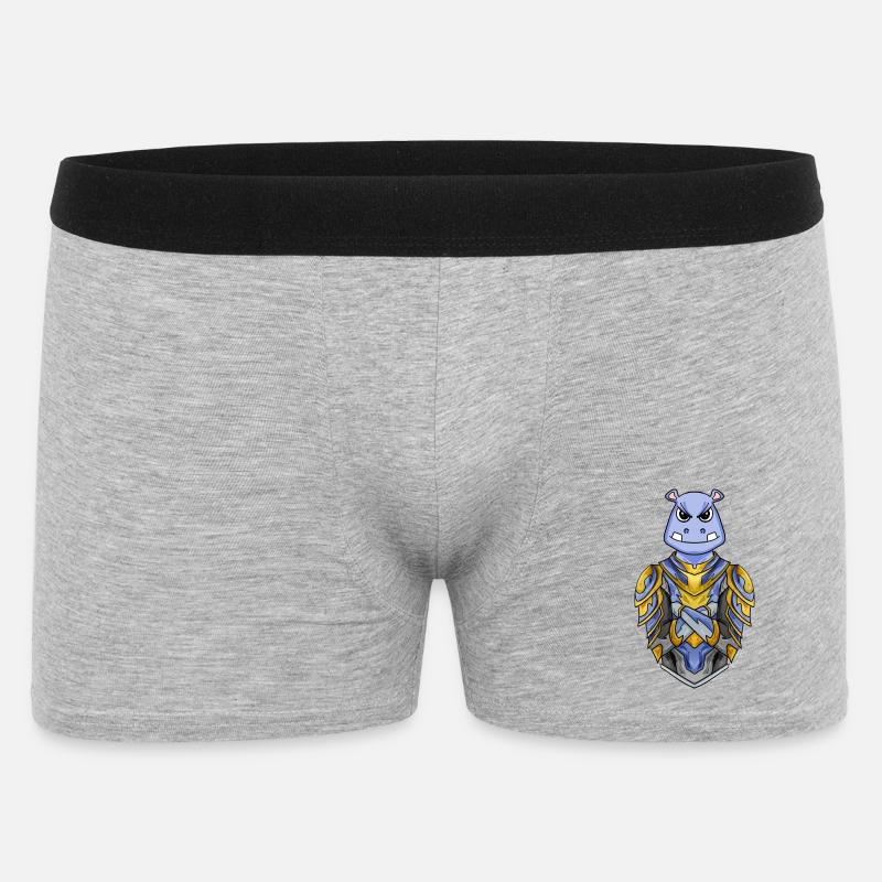 Ritter Nilpferd cool - Männer Boxer Shorts - Grau meliert