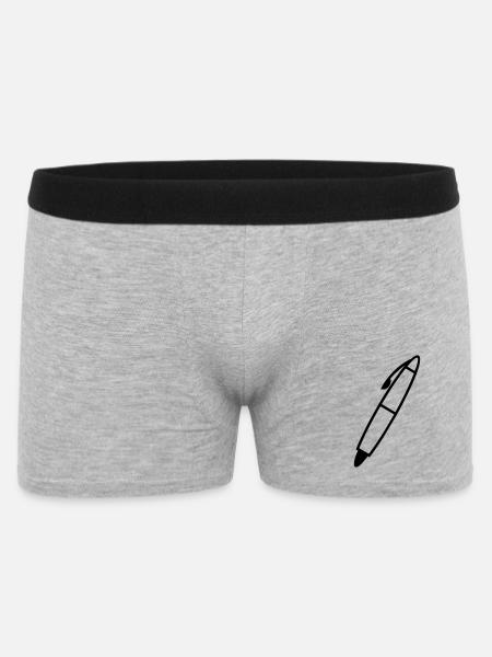 Writing pen shadow figure transparent - Men's Boxer Shorts - heather grey