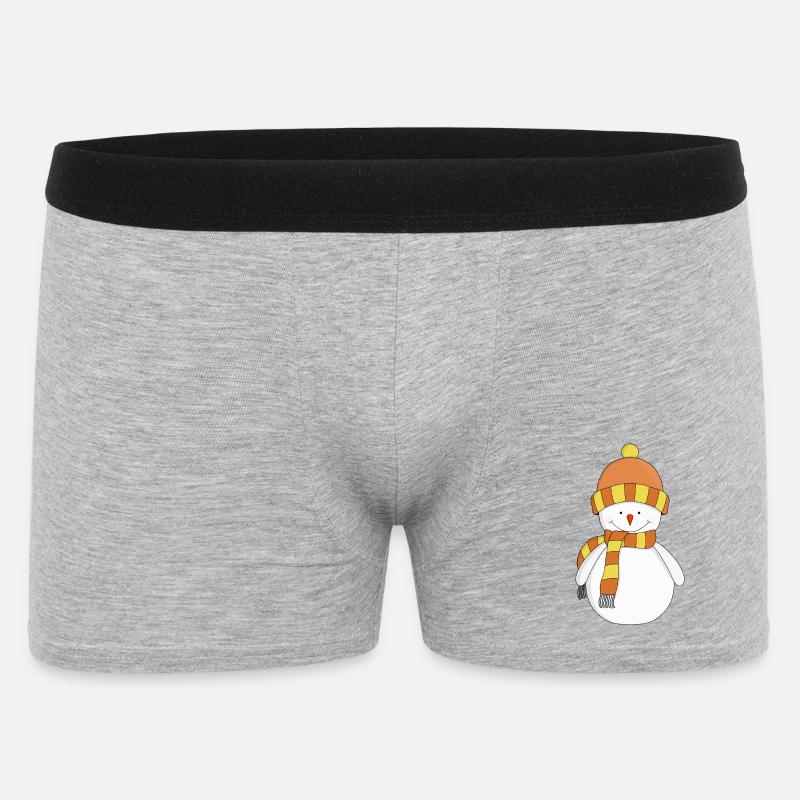 Frostiger Winterschneemann - Männer Boxer Shorts - Grau meliert