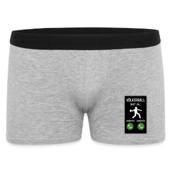 Völkerball ruft an - Männer Boxer Shorts - Grau meliert - Vorne