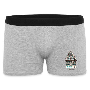 Memmingen, Schwaben, Bayern, Deutschland - Männer Boxer Shorts - Grau meliert - Vorne