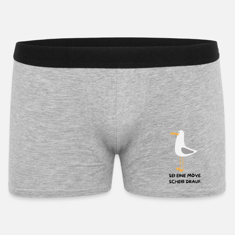 SEI EINE MÖVE, SCHEIß DRAUF - Männer Boxer Shorts - Grau meliert