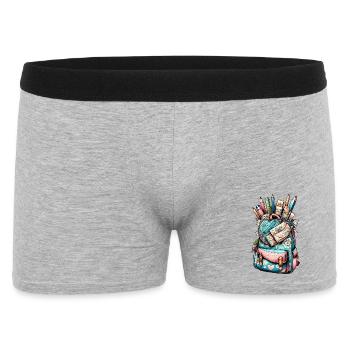 Cartable coloré avec de jolis détails - Boxer Homme - gris chiné - Devant