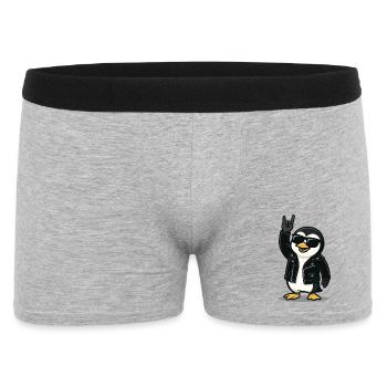 Pingouin Rock’n’Roll - Boxer Homme - gris chiné - Devant