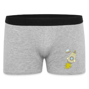 Space rocket with luminous propulsion - Men's Boxer Shorts - heather grey - Front