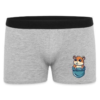 Hamster in the Pocket Cute and Funny Gift - Men's Boxer Shorts - heather grey - Front