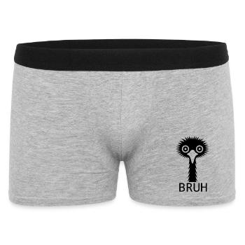 Whimsical minimalist bouquet and emu design - Men's Boxer Shorts - heather grey - Front