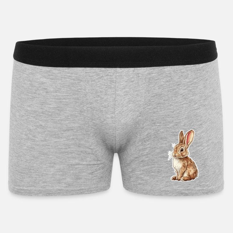 Hase - Männer Boxer Shorts - Grau meliert