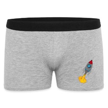 Farbenfrohe Rakete beim Start - Männer Boxer Shorts - Grau meliert - Vorne