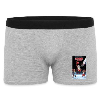 Santa Dunking Basketball North Pole Dunk Squad - Männer Boxer Shorts - Grau meliert - Vorne