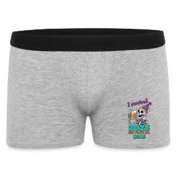 J’ai survécu à la fête du réveillon du Nouvel An 2025 - Boxer Homme - gris chiné - Devant