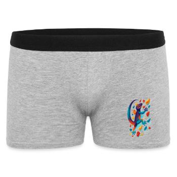 Bouldern Gecko Klettertier Klettern Echse Geschenk - Männer Boxer Shorts - Grau meliert - Vorne
