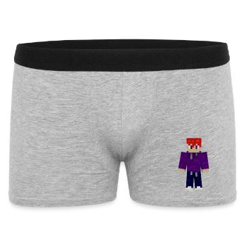 Lila Pixel Hoodie Skin - Männer Boxer Shorts - Grau meliert - Vorne