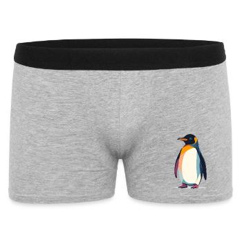 Graphique vectoriel abstrait du Pingouin debout sur la glace - Boxer Homme - gris chiné - Devant
