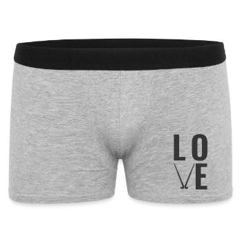 Field Hockey Love - Männer Boxer Shorts - Grau meliert - Vorne