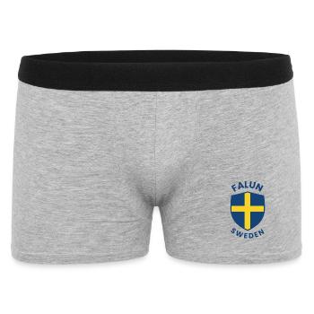 Falun Sweden Shield Tee - Men's Boxer Shorts - heather grey - Front