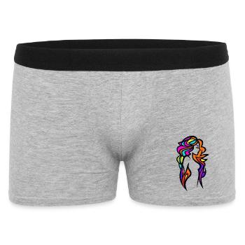 Neon Woman Silhouette with Colorful Stripes - Men's Boxer Shorts - heather grey - Front