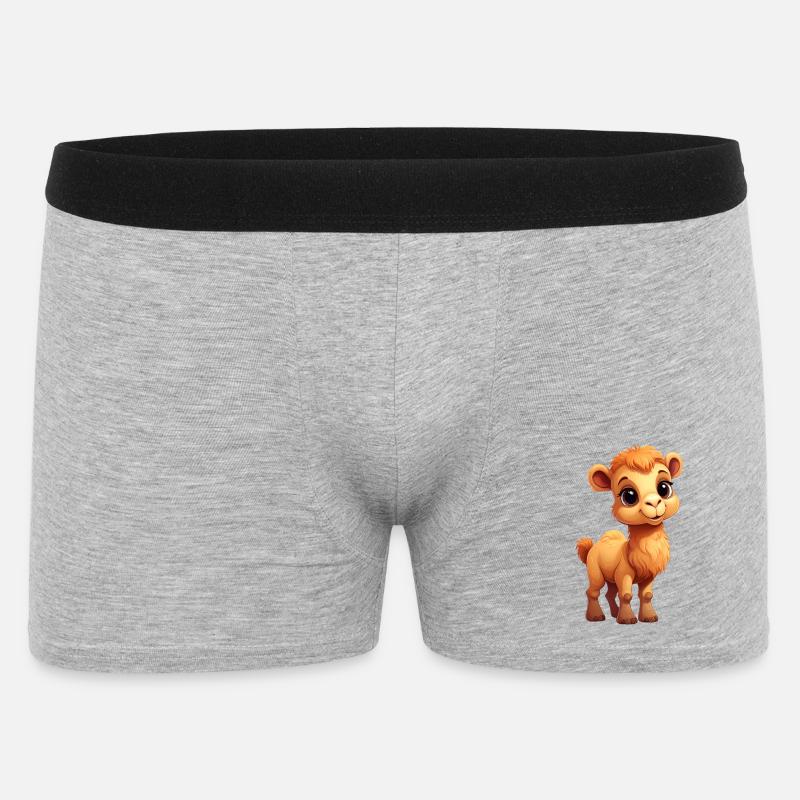 Kamel / Dromedar - Männer Boxer Shorts - Grau meliert