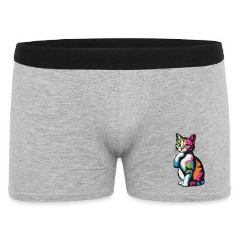 Thoughtful Pop Cat Color Explosion - Men's Boxer Shorts - heather grey - Front