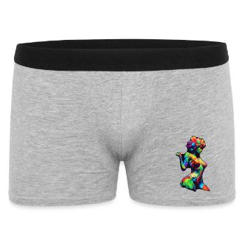 Bunte Flora-Silhouette - Männer Boxer Shorts - Grau meliert - Vorne