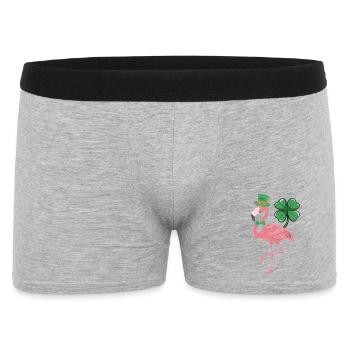 Flamant rose dans le style trèfle - Boxer Homme - gris chiné - Devant