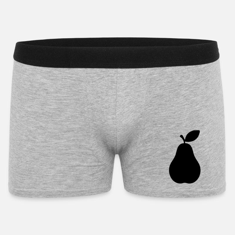 Birnensilhouette – Elegantes Fruchtdesign - Männer Boxer Shorts - Grau meliert