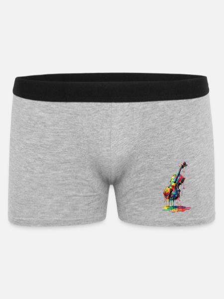 Violin med dryppende maling - Boxer Shorts til mænd - grå meleret