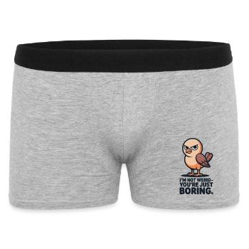 T-shirt oiseau Je ne suis pas bizarre Tu es juste ennuyeux - Boxer Homme - gris chiné - Devant