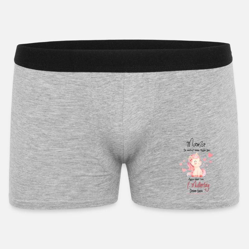 Pastell-Einhorn für Muttertag - Männer Boxer Shorts - Grau meliert