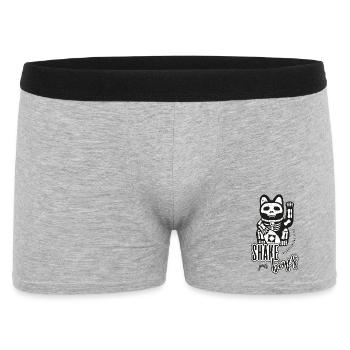 Skelett Winkekatze - Shake your Bones - Männer Boxer Shorts - Grau meliert - Vorne