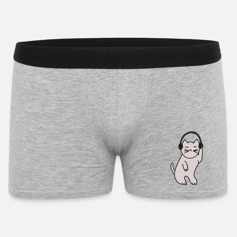 Katze discoqueen - Männer Boxer Shorts - Grau meliert