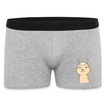 Chill Alpaga – Dessin animé Lama duveteux - Boxer Homme - gris chiné - Devant