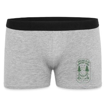 Offline-Zone | Natur Slow Living - Männer Boxer Shorts - Grau meliert - Vorne
