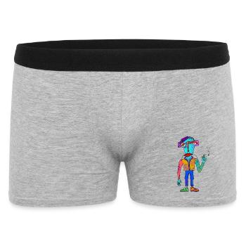 Créature cubiste colorée avec une cigarette - Boxer Homme - gris chiné - Devant