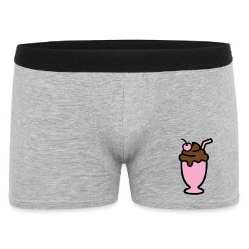 Milchshake Eiscreme Icon - Männer Boxer Shorts - Grau meliert - Vorne