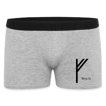 Rune Fehu avec Sens Noir – Futhark viking - Boxer Homme - gris chiné - Devant