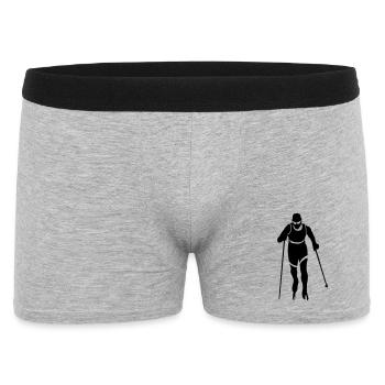 ski de fond - Boxer Homme - gris chiné - Devant