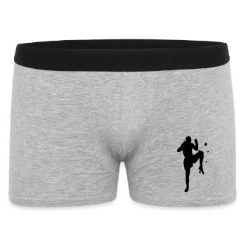 Kickboxen - Männer Boxer Shorts - Grau meliert - Vorne