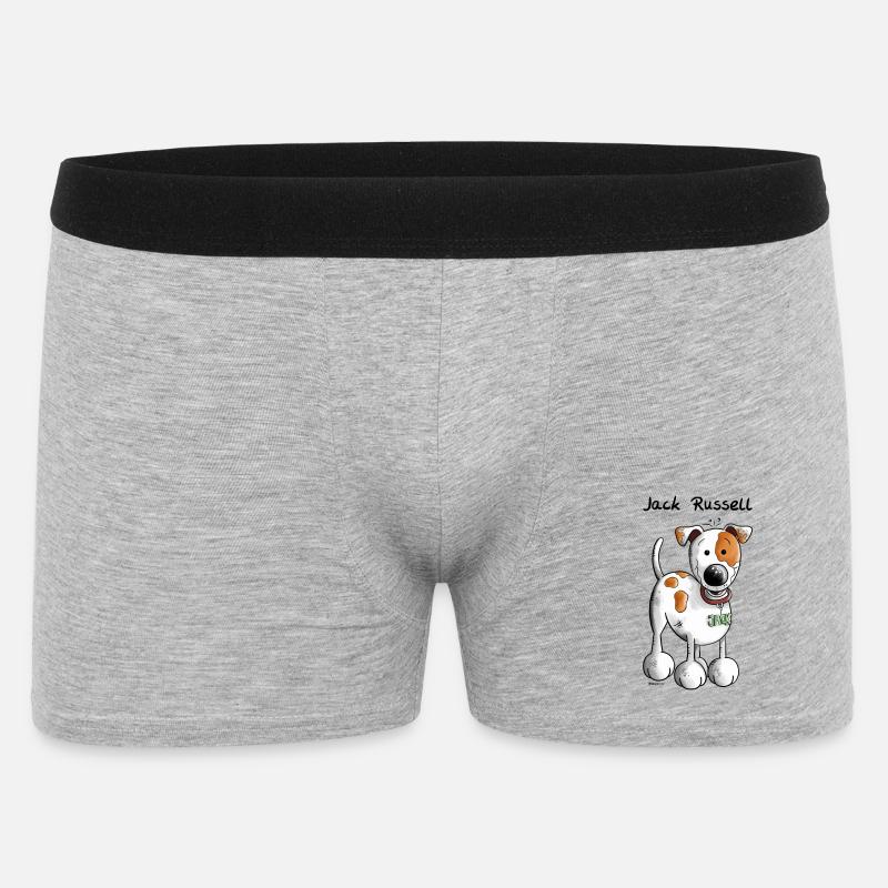 Der Jack Russell - Männer Boxer Shorts - Grau meliert