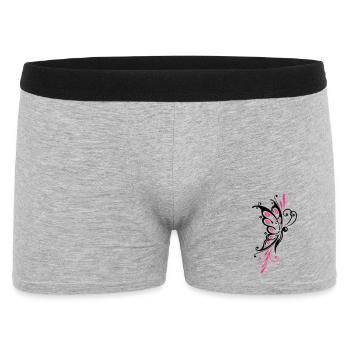 Papillon filigrané, ailes, tatouage tribal - Boxer Homme - gris chiné - Devant