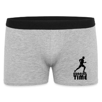 running time icon logo icon runner illustration - Men's Boxer Shorts - heather grey - Front