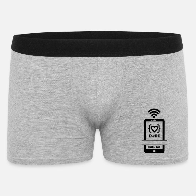 Codist Call me phone code heart - Men's Boxer Shorts - heather grey