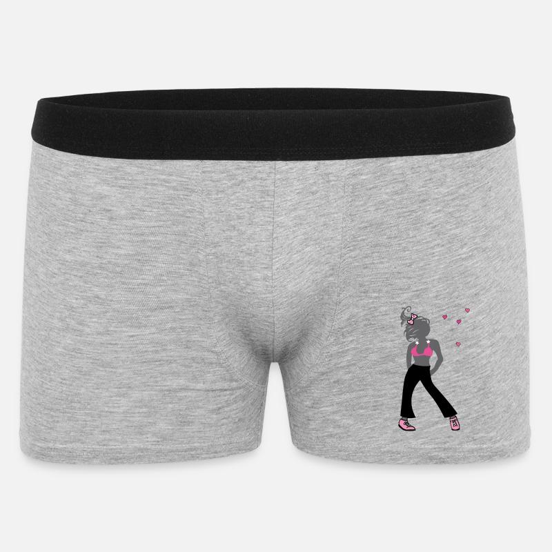 Junges Mädchen - Männer Boxer Shorts - Grau meliert
