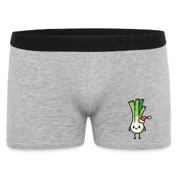 Kawaii leek with santa hat - Men's Boxer Shorts - heather grey - Front