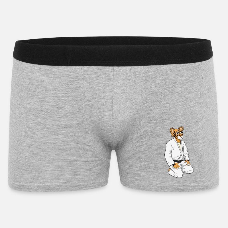 Sei ein Tiger - Männer Boxer Shorts - Grau meliert