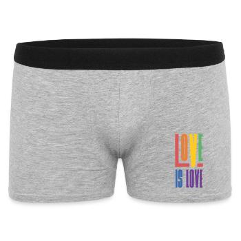 LGBTQ Pride Month - Love is Love - Men's Boxer Shorts - heather grey - Front